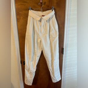 HaberdashHER Cream 100% Cotton Fold Over Trousers